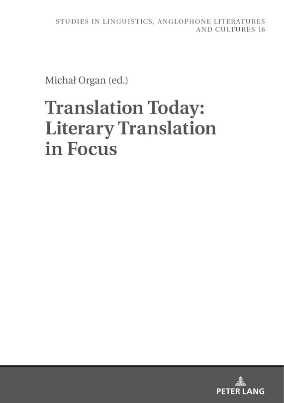 Front cover_Translation Today: Literary Translation in Focus