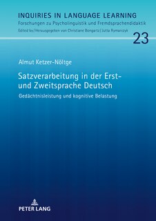 Couverture_Satzverarbeitung In Der Erst- Und Zweitsprache Deutsch