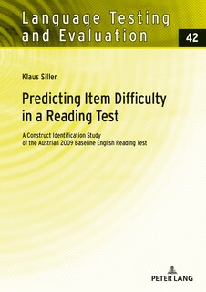 Front cover_Predicting Item Difficulty in a Reading Test