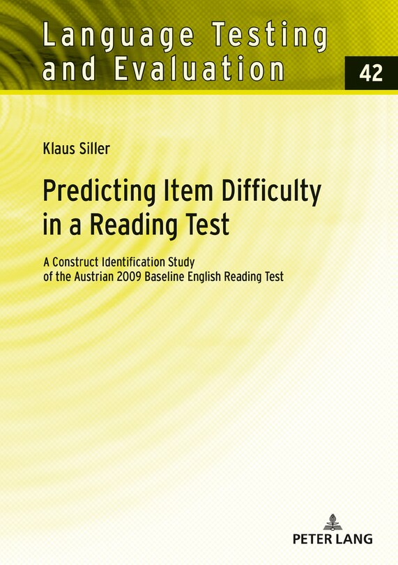 Front cover_Predicting Item Difficulty in a Reading Test
