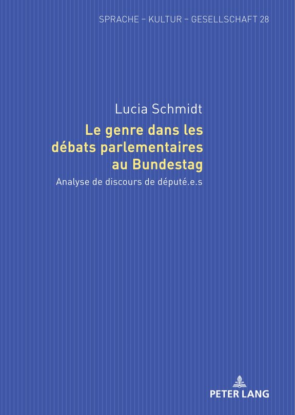 Front cover_Le genre dans les d�bats parlementaires au Bundestag