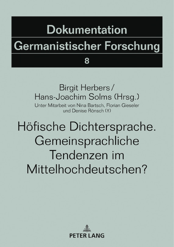 Couverture_Hoefische Dichtersprache. Gemeinsprachliche Tendenzen im Mittelhochdeutschen?