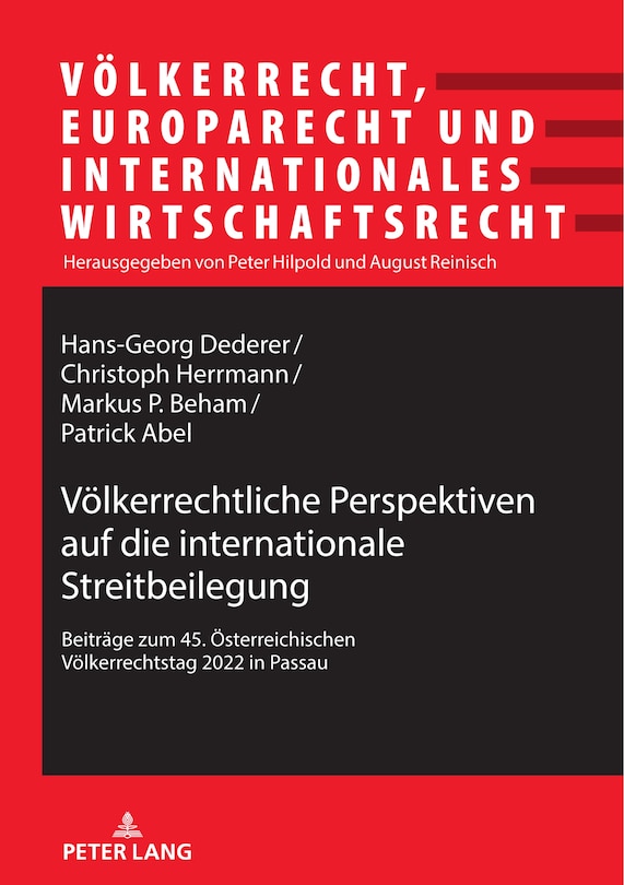Front cover_Voelkerrechtliche Perspektiven auf die internationale Streitbeilegung