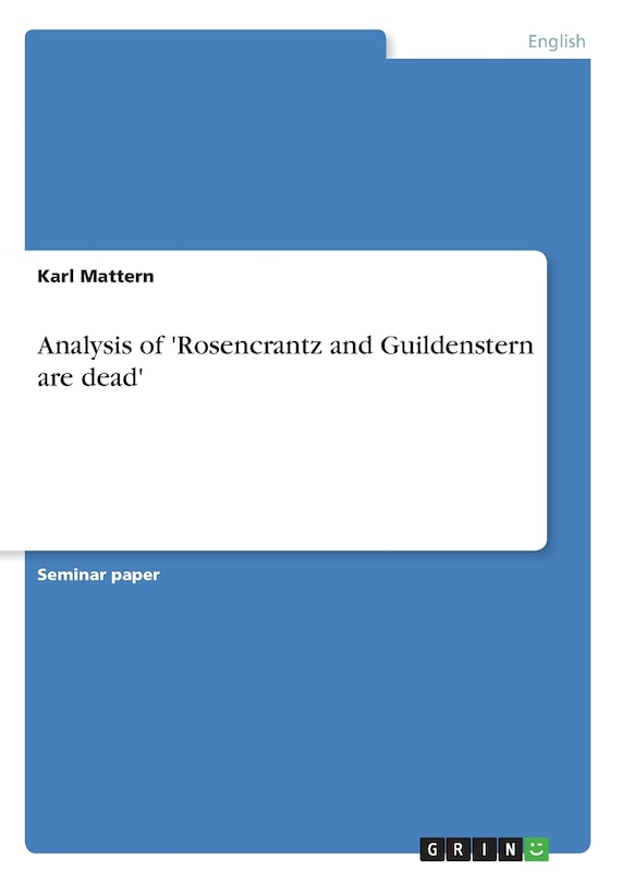 Front cover_Analysis of 'Rosencrantz and Guildenstern are dead'
