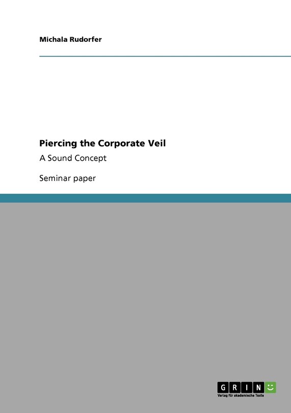 Couverture_Piercing the Corporate Veil