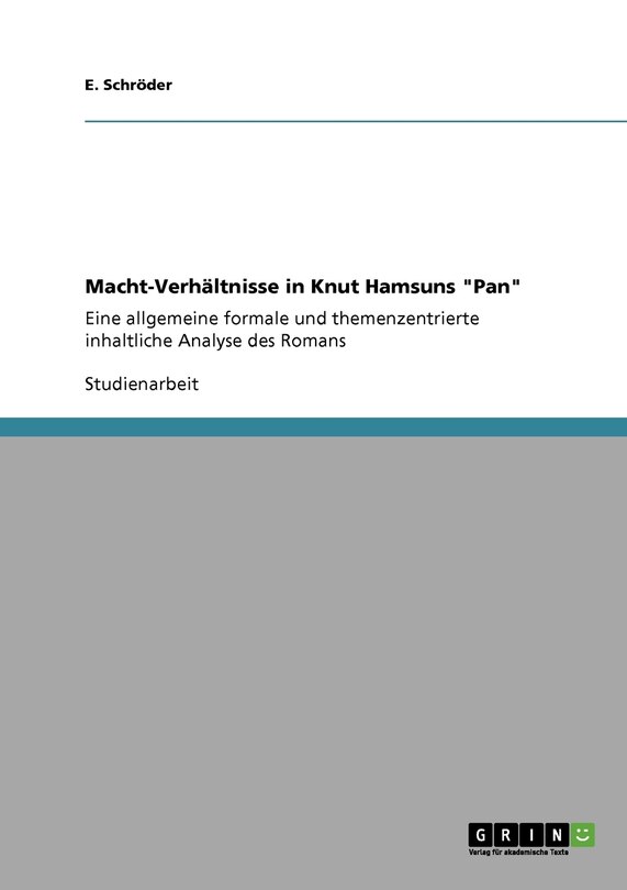 Couverture_Macht-Verhältnisse in Knut Hamsuns Pan