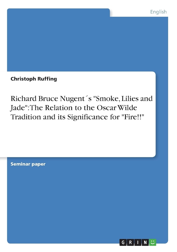 Couverture_Richard Bruce Nugent´s Smoke, Lilies and Jade