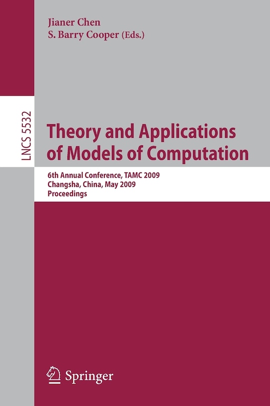 Front cover_Theory and Applications of Models of Computation