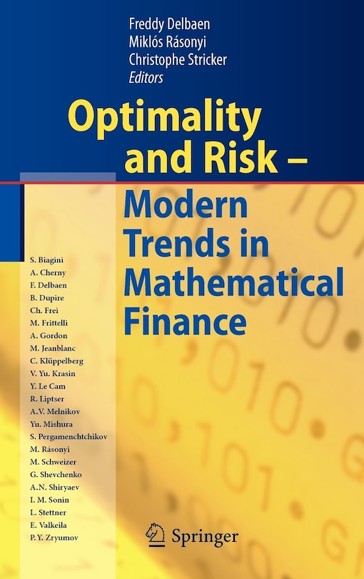 Couverture_Optimality and Risk - Modern Trends in Mathematical Finance