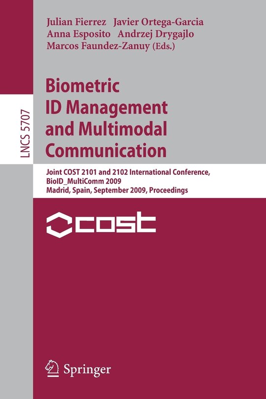 Front cover_Biometric ID Management and Multimodal Communication