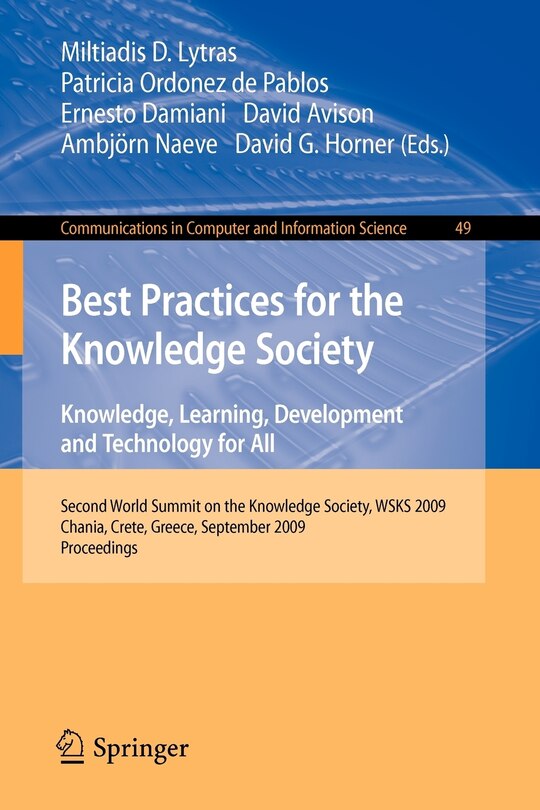 Couverture_Best Practices for the Knowledge Society. Knowledge, Learning, Development and Technology for All