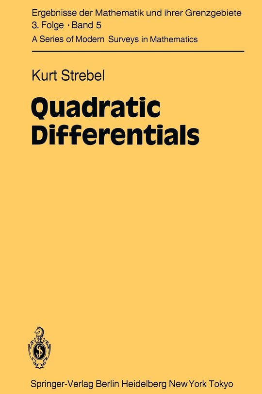 Front cover_Quadratic Differentials