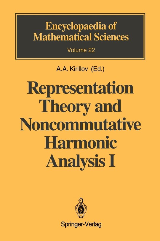 Couverture_Representation Theory and Noncommutative Harmonic Analysis I