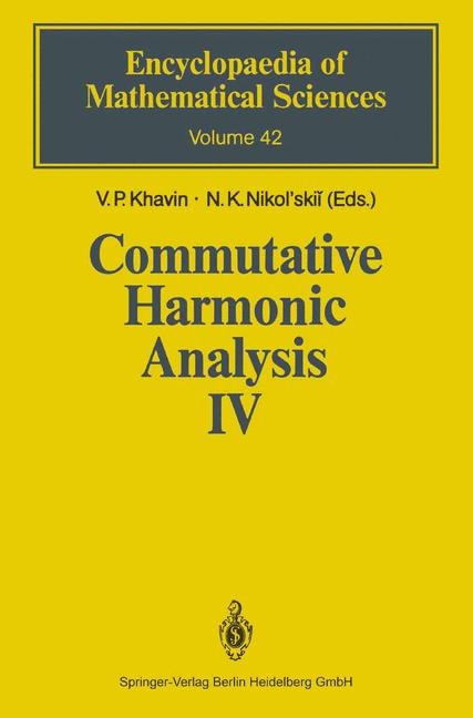 Front cover_Commutative Harmonic Analysis IV