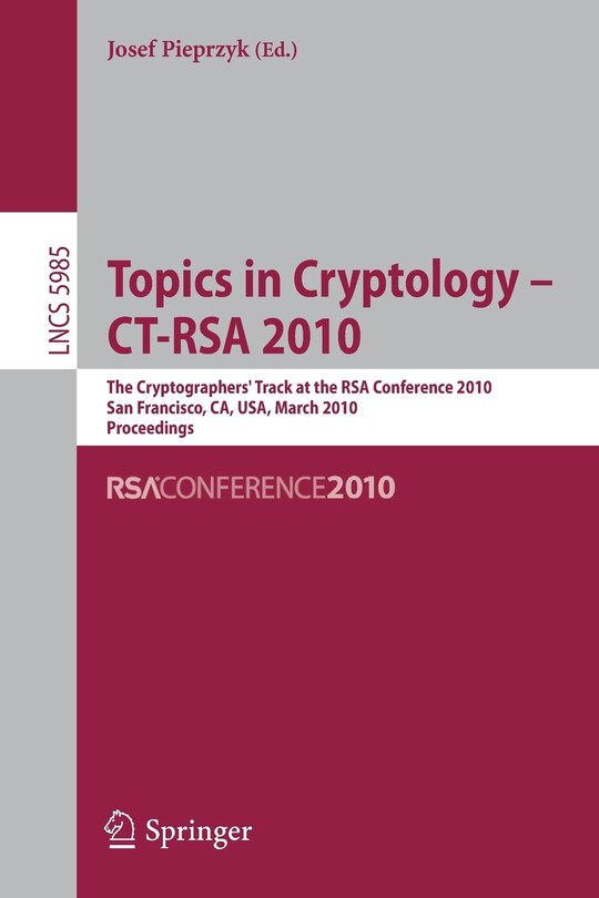 Front cover_Topics in Cryptology - CT-RSA 2010