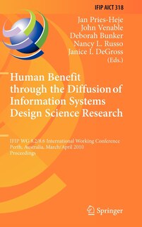 Front cover_Human Benefit through the Diffusion of Information Systems Design Science Research