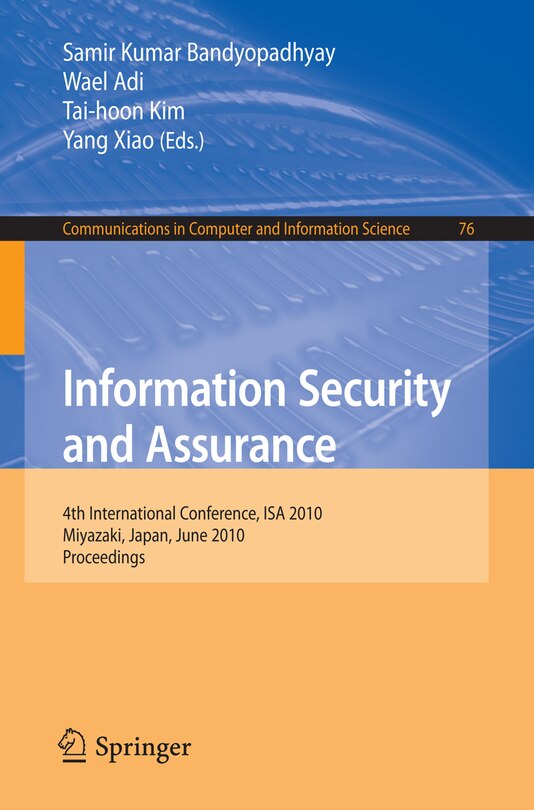 Front cover_Information Security and Assurance