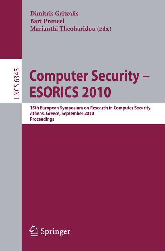 Couverture_Computer Security - ESORICS 2010