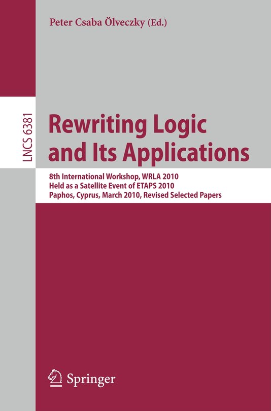 Front cover_Rewriting Logic and Its Applications