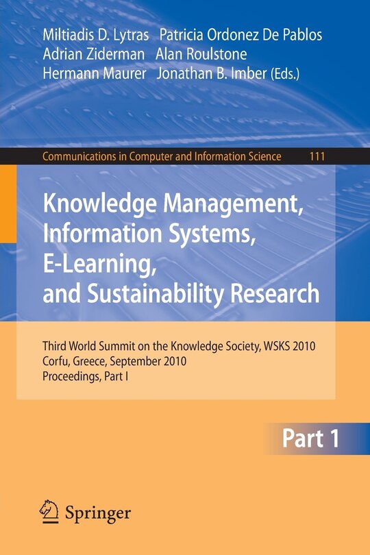 Front cover_Knowledge Management, Information Systems, E-Learning, and Sustainability Research