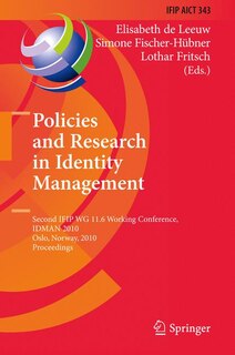 Front cover_Policies and Research in Identity Management
