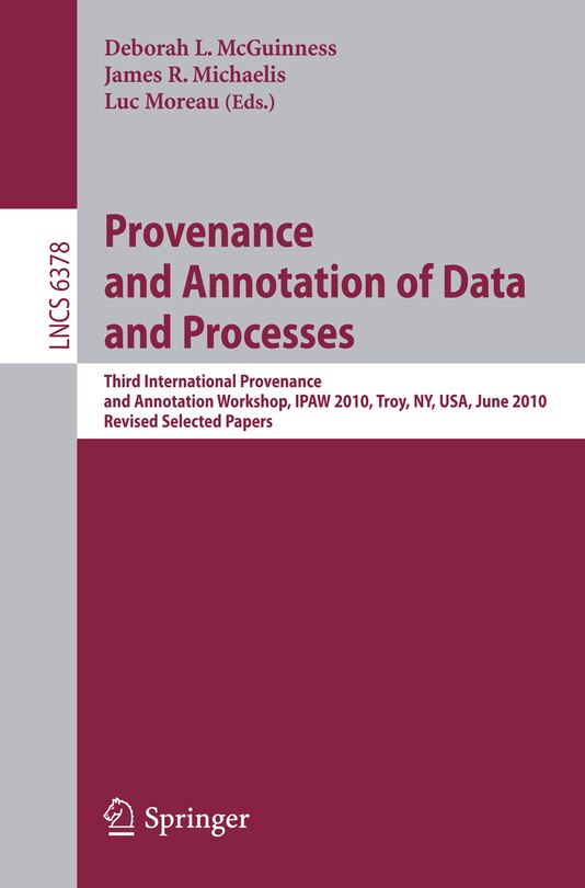 Front cover_Provenance and Annotation of Data and Process
