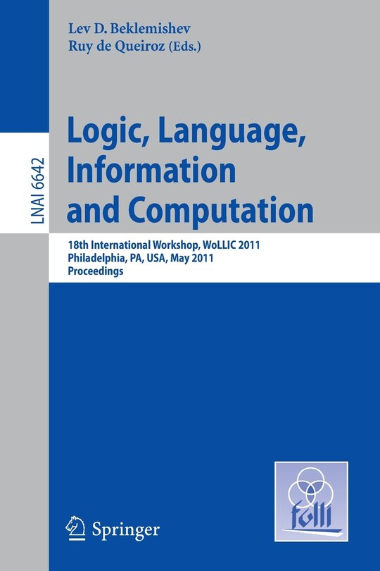Front cover_Logic, Language, Information, and Computation
