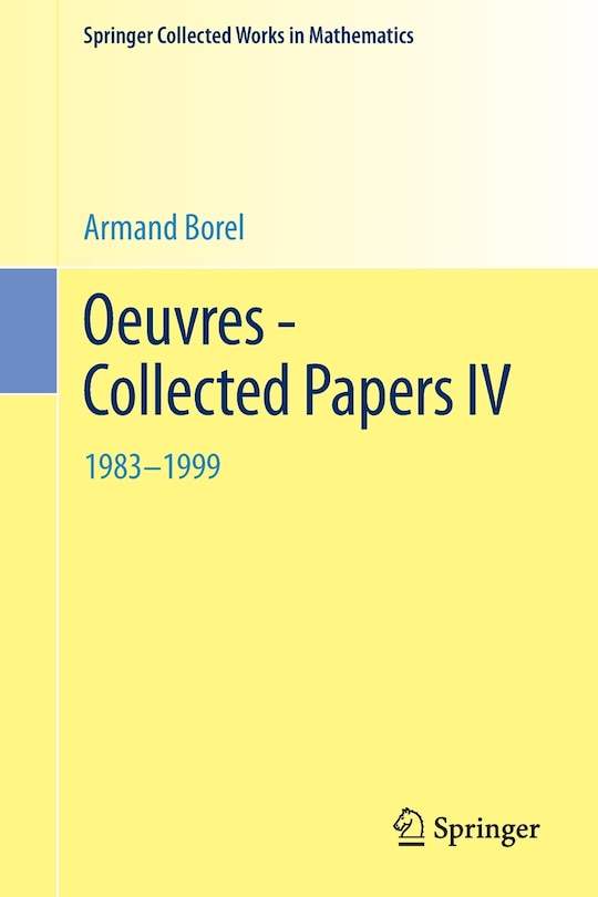 Front cover_Oeuvres - Collected Papers IV