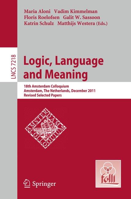 Front cover_Logic, Language and Meaning