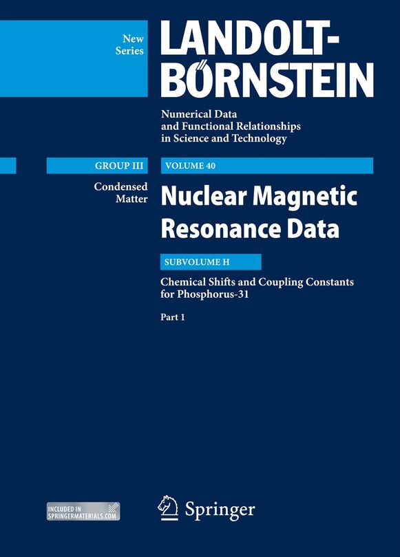 Front cover_P31-NMR data, Part 1