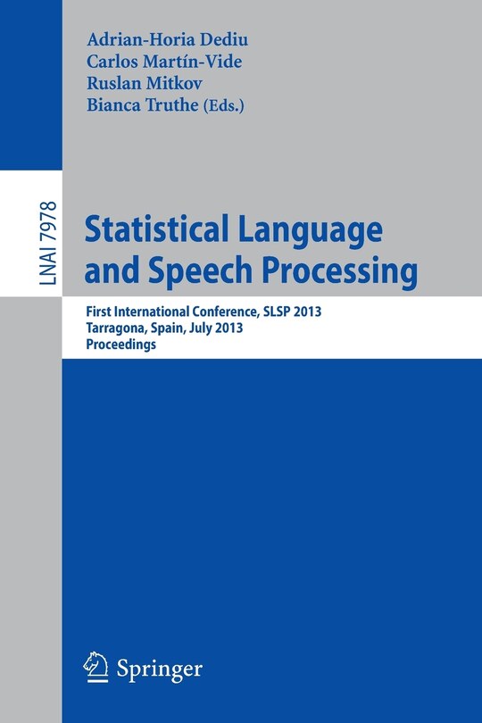 Front cover_Statistical Language and Speech Processing