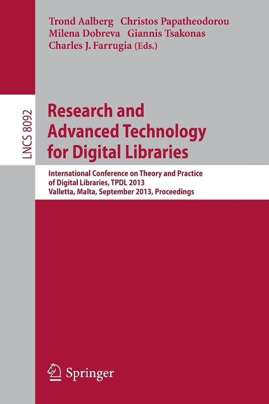 Couverture_Research and Advanced Technology for Digital Libraries