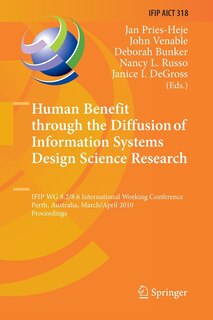 Front cover_Human Benefit through the Diffusion of Information Systems Design Science Research
