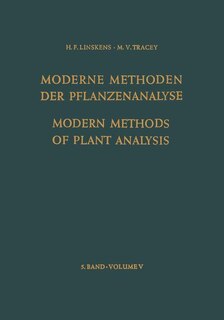 Front cover_Modern Methods of Plant Analysis / Moderne Methoden der Pflanzenanalyse