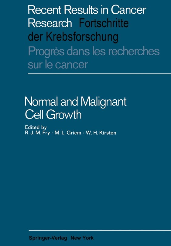 Front cover_Normal and Malignant Cell Growth