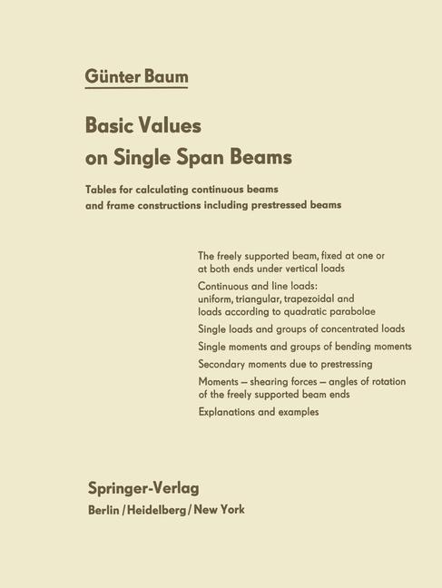 Front cover_Basic Values On Single Span Beams