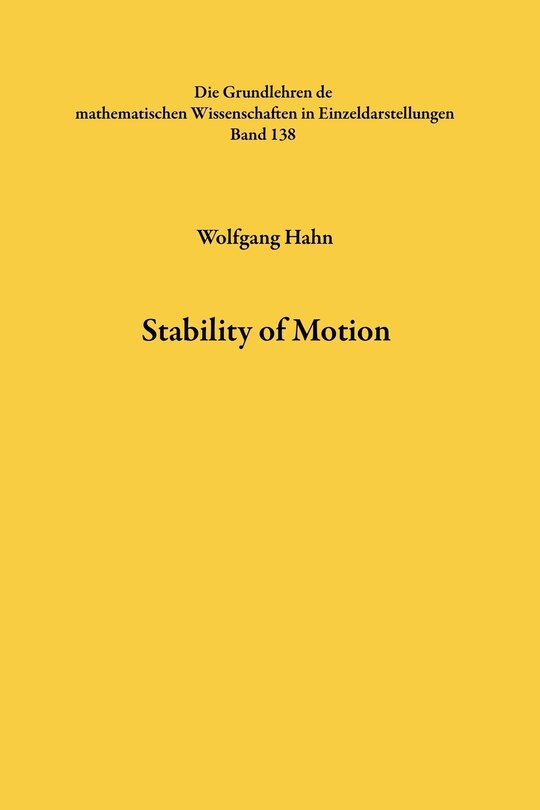 Couverture_Stability of Motion