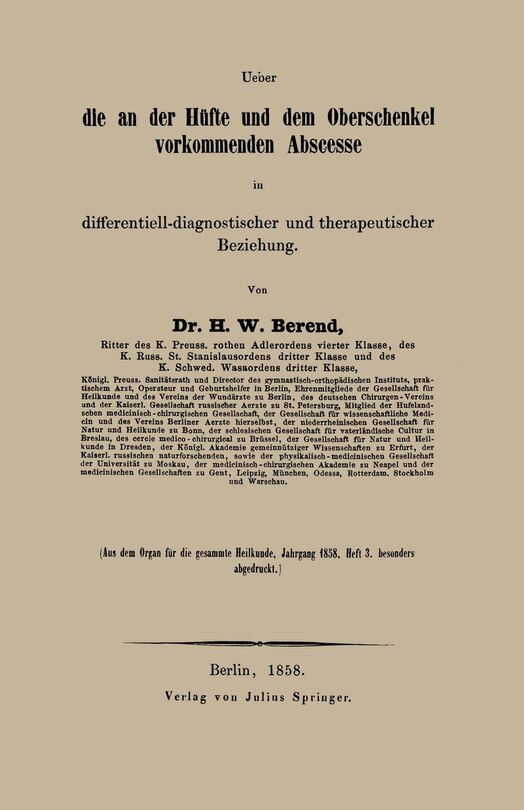Front cover_Ueber die an der Hüfte und dem Oberschenkel vorkommenden Abscesse in differentiell-diagnostischer und therapeutischer Beziehung
