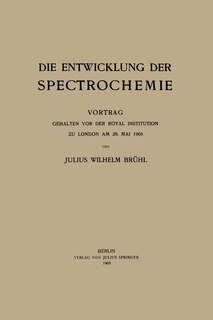 Couverture_Die Entwicklung der Spectrochemie