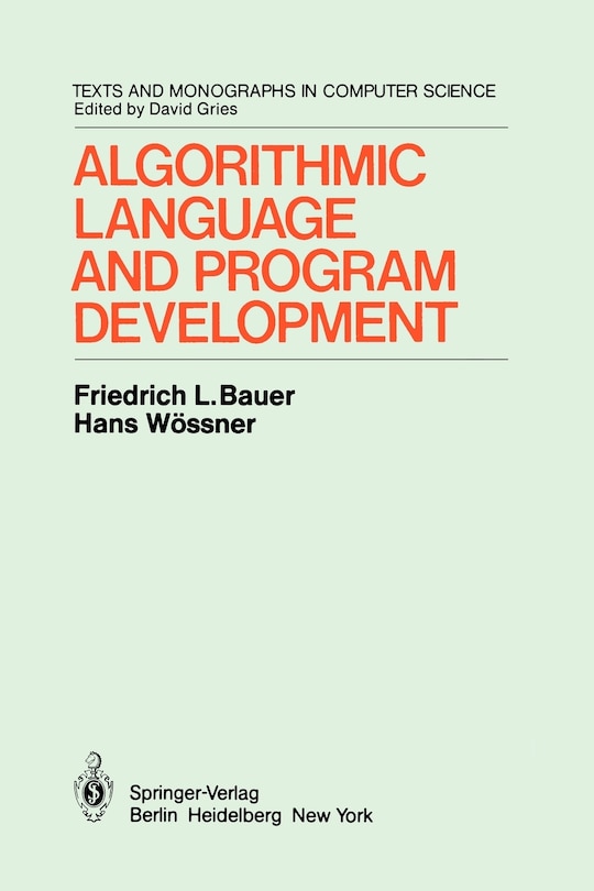 Front cover_Algorithmic Language and Program Development