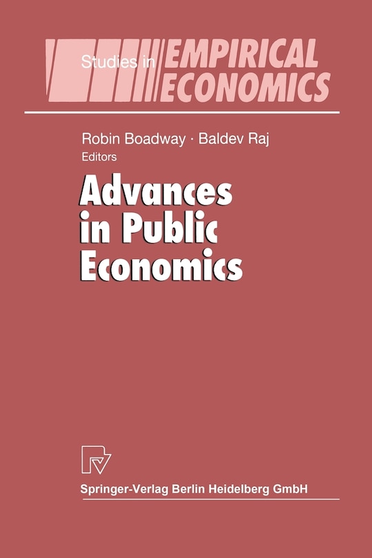 Couverture_Advances in Public Economics
