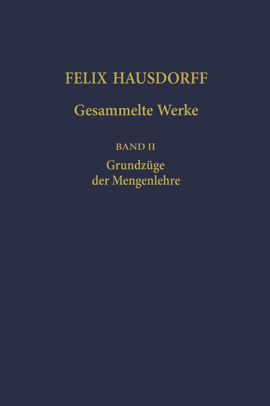 Couverture_Felix Hausdorff - Gesammelte Werke Band II
