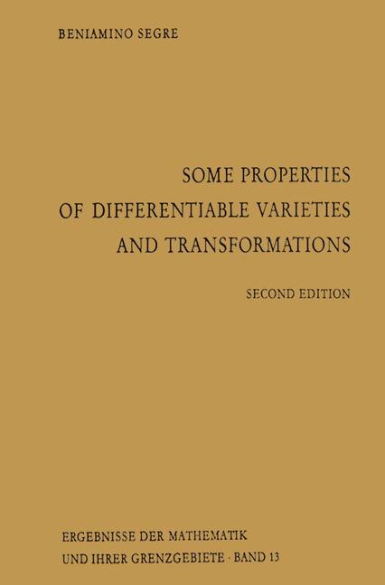 Couverture_Some Properties of Differentiable Varieties and Transformations