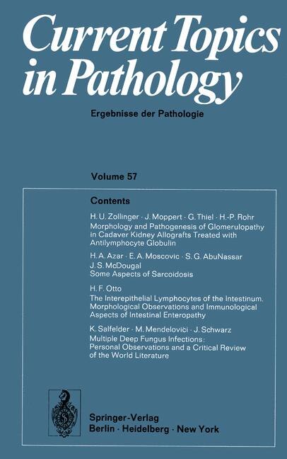 Current Topics in Pathology / Ergebnisse der Pathologie