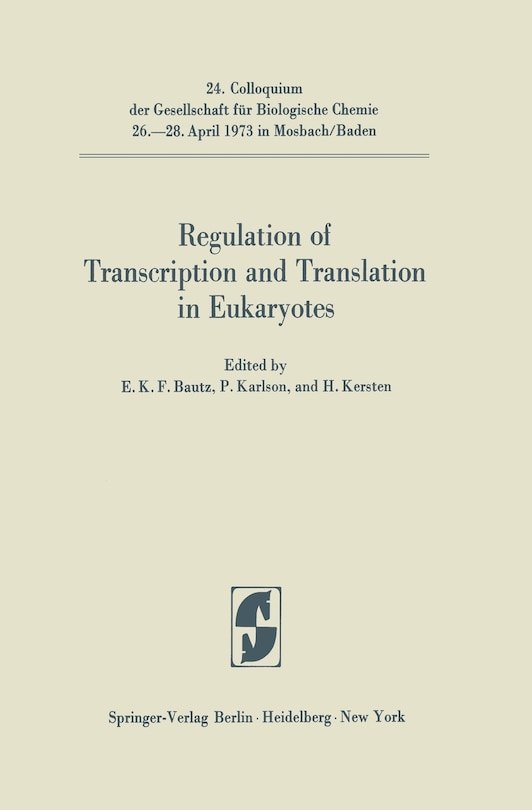 Front cover_Regulation of Transcription and Translation in Eukaryotes