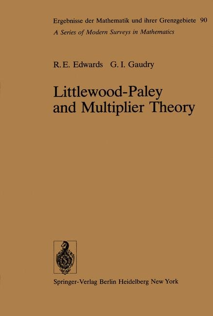Front cover_Littlewood-Paley and Multiplier Theory