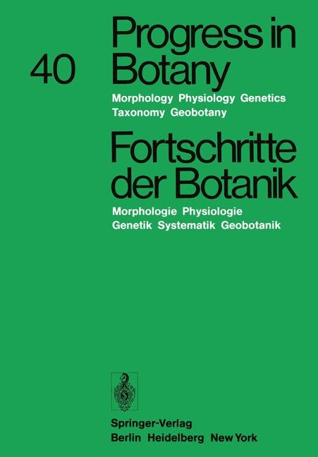 Couverture_Progress in Botany/Fortschritte der Botanik