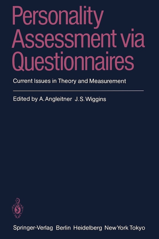 Couverture_Personality Assessment via Questionnaires