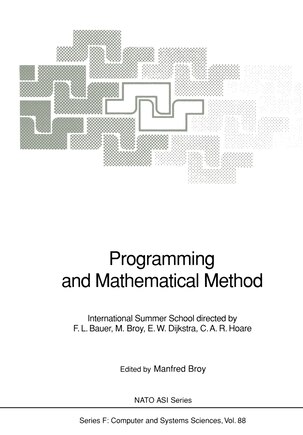 Programming and Mathematical Method: International Summer School