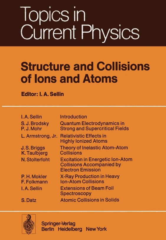 Front cover_Structure and Collisions of Ions and Atoms